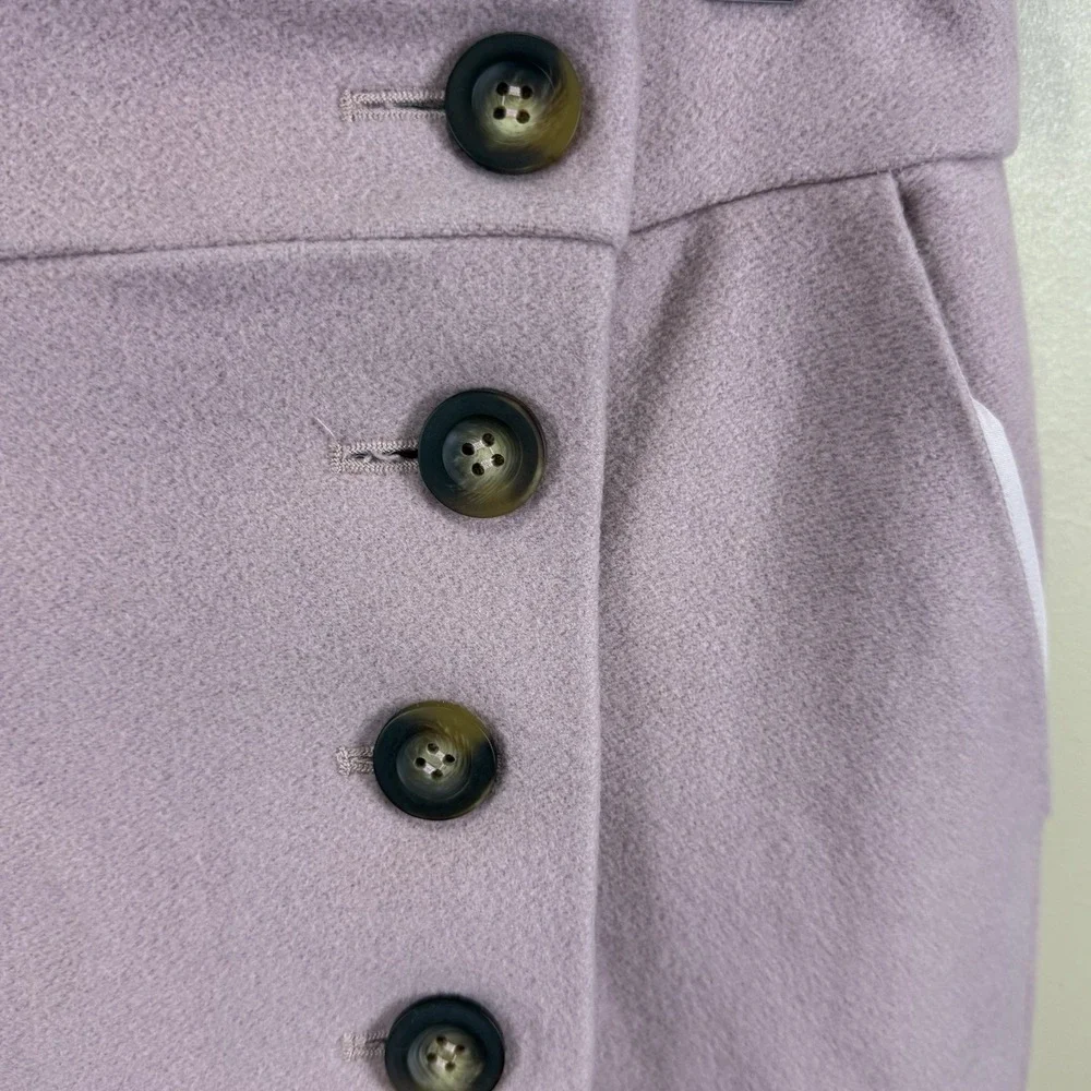 Boden Womens UK14 US10 Dusty‎ Pink Wool-Blend Lined Wrap Midi Skirt EUC